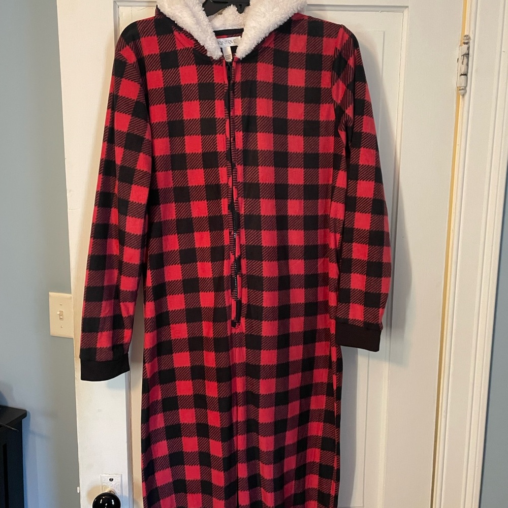 Bright Pink and Black Plaid Pajamas